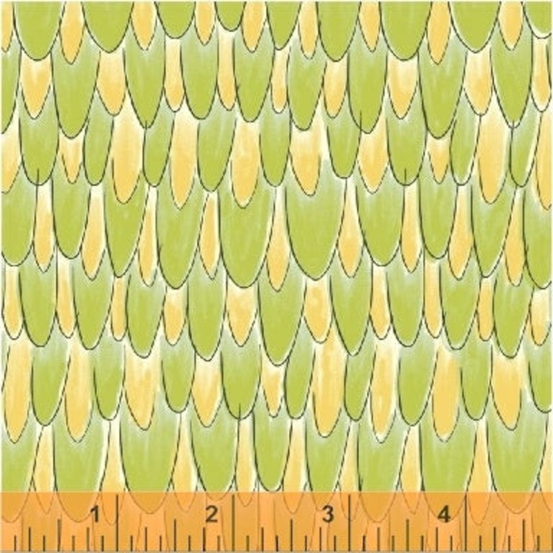 Whoo's Hoo Terri Degenkolb FBTY 51597-6 Avocado Feathers Cotton