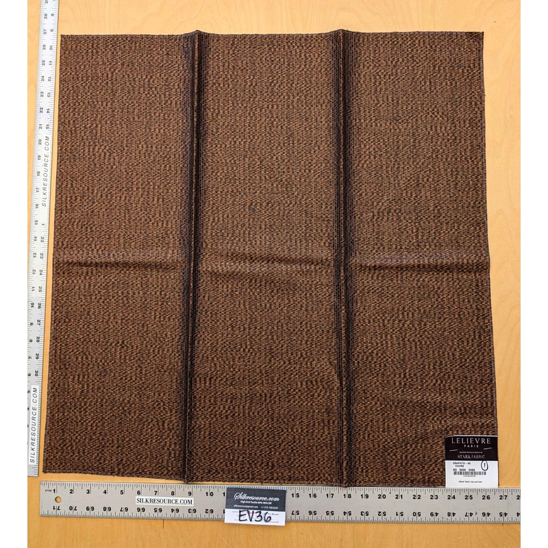 7 EV36 Lelievre Paris Graphite Ho Cuivre Brown Orange Cotton Black Small Scale Texture Solid 27"x27"