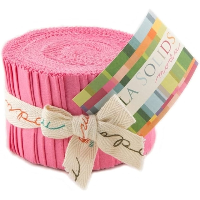Bella Solids 1930s Pink 2.5" Junior Jelly Roll 20pcs Moda Cotton Fabric MD-9900JJR-27