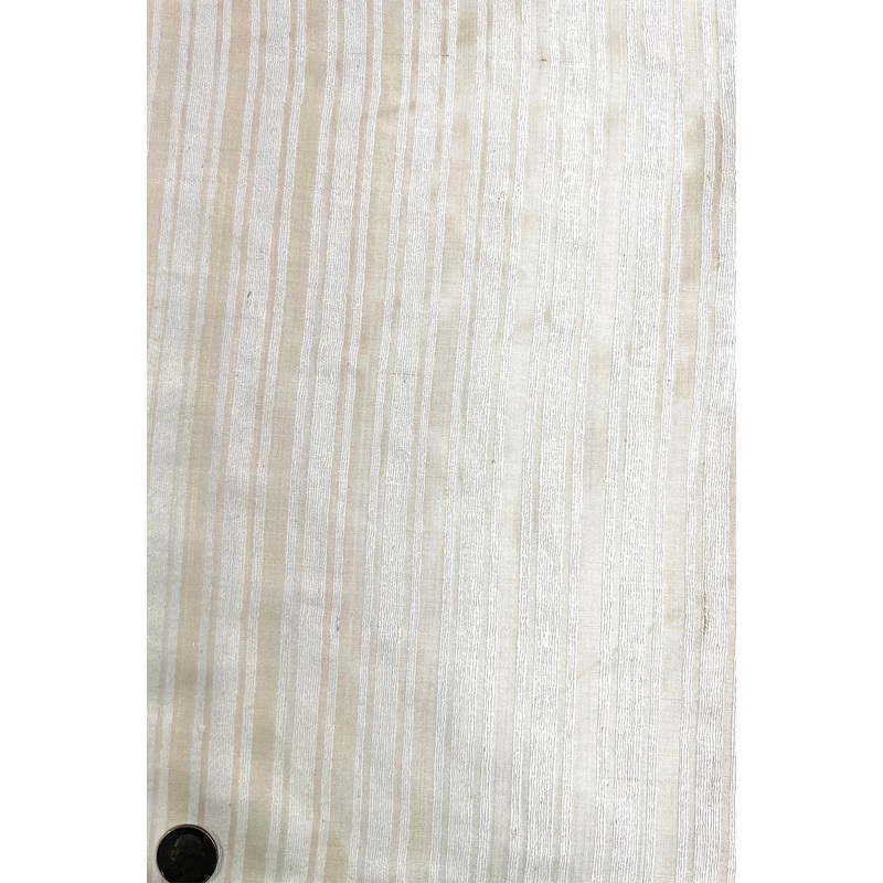 Cream/White Silk Tweed Fabric