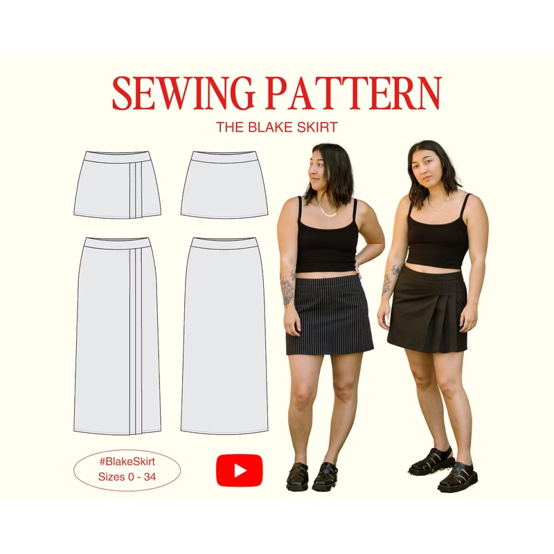 Jessilous Patterns, The Blake Skirt PDF Pattern