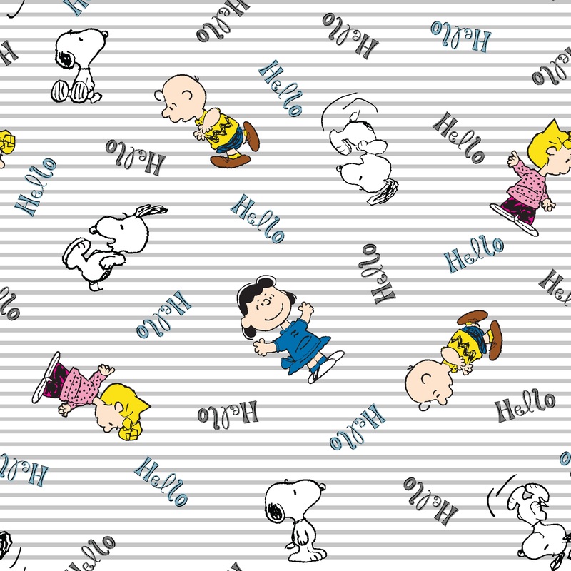 Peanuts Charlie Brown & Friends Greetings Fabric