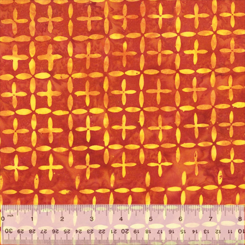 QE7 - Splendor Anthology Fabrics 442Q-1 Blood Orange Intersection Batik Cotton