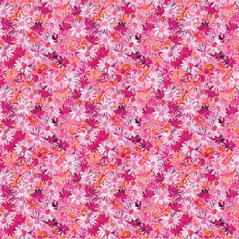 Quilting Cuddle Wandelust Pink Wanderlust Daisies Yardage