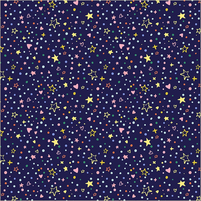 Rainbow Vale Whistler Studios 55053-4 Midnight Confetti Sparkle Cotton