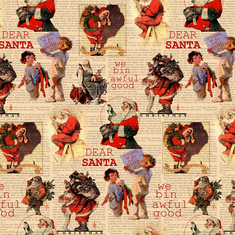 Saturday Evening Post - Nostalgic Wonder - Holiday Santa Fabric