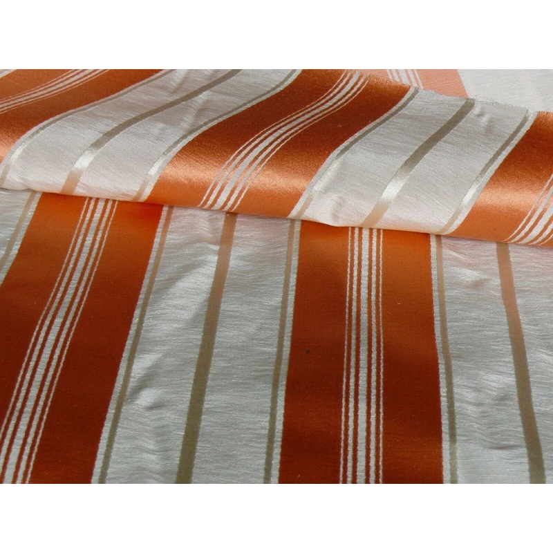 Scalamandre Keely Stripe "melon" Coral Orange On Cream MSRP USD 256/y
