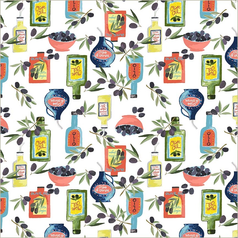 Villa Sol Jennifer Moore/Monaluna 55227-5 White Olio D'Oliva Organic High Density Cotton