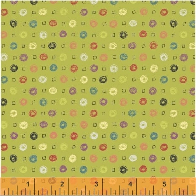 Whoo's Hoo Terri Degenkolb FBTY 51599-6 Avocado Dots Cotton