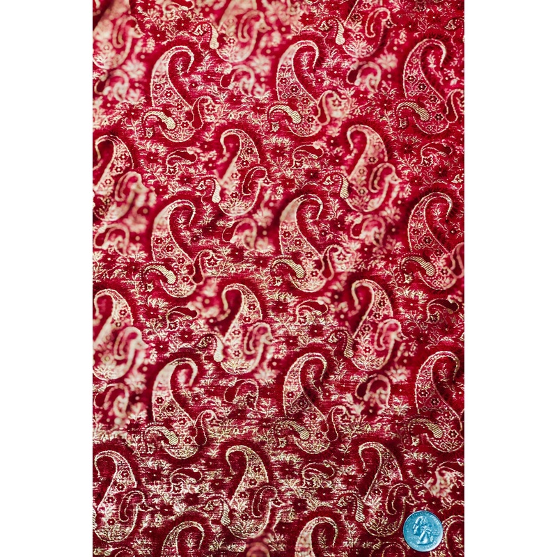 Red Gold Silk Brocade JV-1491 Fabric