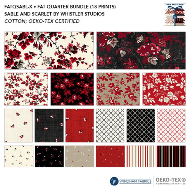 Sable & Scarlet Whistler Studios FATQSABL-X Multi Fat Quarter Bundle Cotton