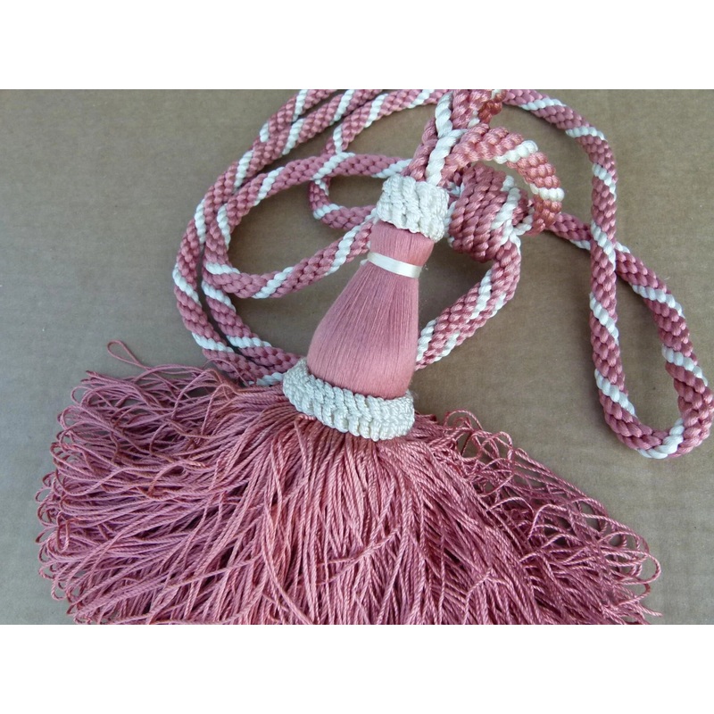 Scalamandre Silk Tiebacks Handmade Single Tassel Medium Pink MSRP USD300/each T2803-006