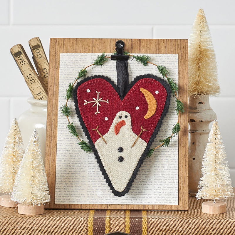 Snowman on Heart Ornament