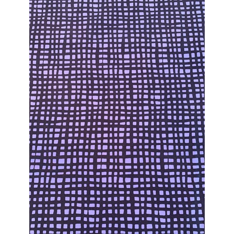Square Web Washed Printed Silk and Cotton - Navy / Purple