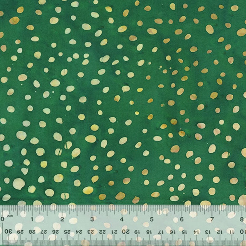 Strawberry Lane Sally Kelly 745Q-11 Basil Mottistone Dot Batik Cotton