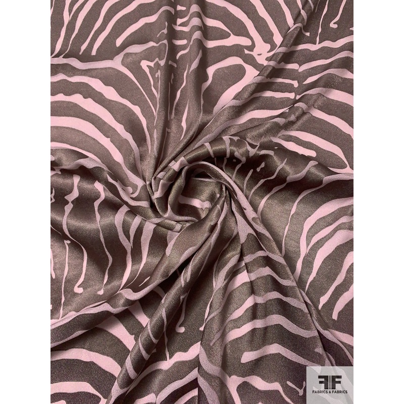 Animal Pattern Burnout Polyester Georgette - Creamy Chocolate / Nude
