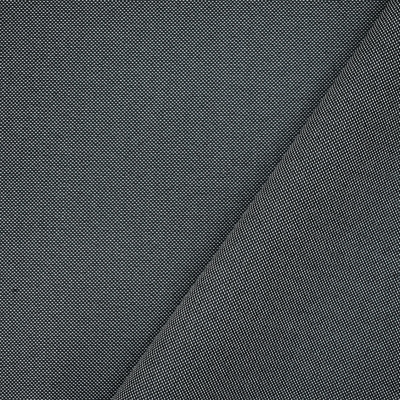 Black-Gray Polyester Wool Dobby Woven Shirting Fabric