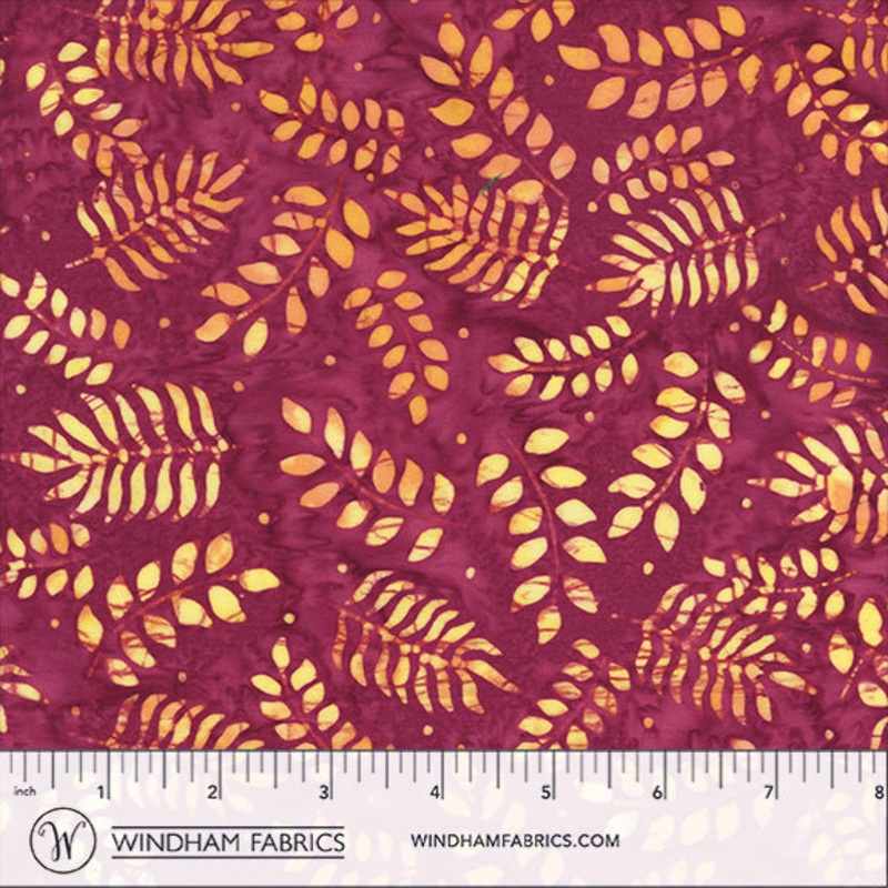 QE8: Charm Anthology Fabrics 458Q-1 Pizzazz Botanical Leaves Batik Cotton