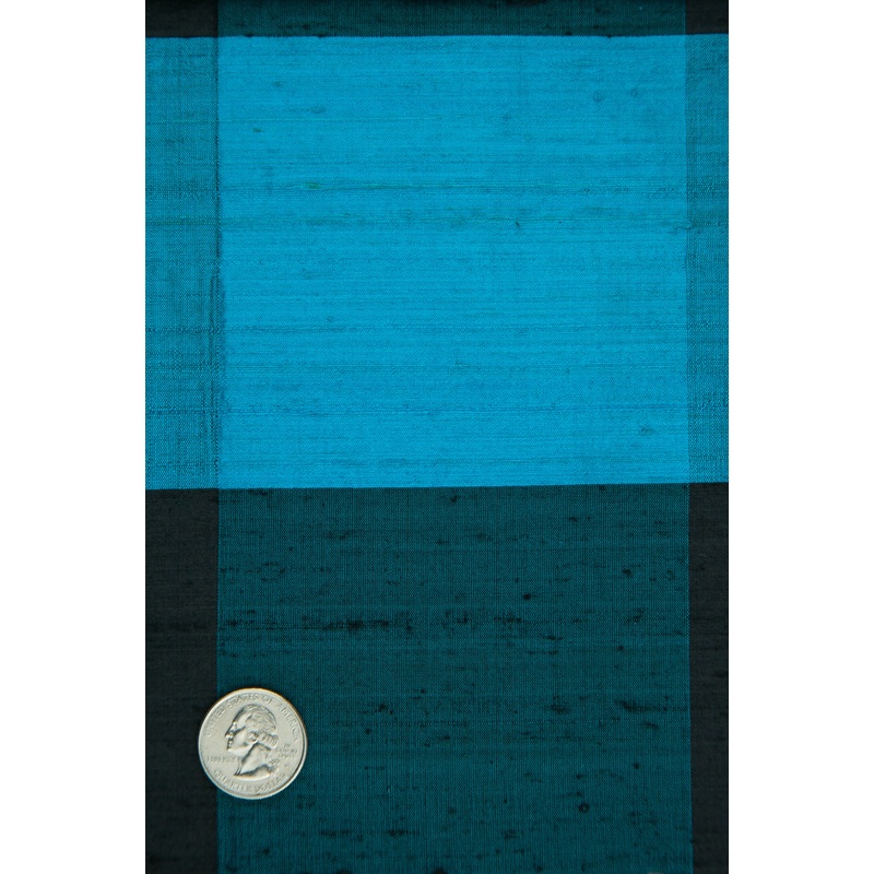 Blue 320 Plaid Silk Shantung