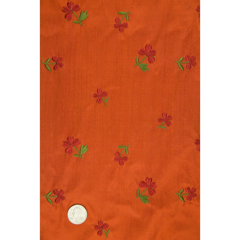 Embroidered Dupioni Silk MED-160/7 Fabric