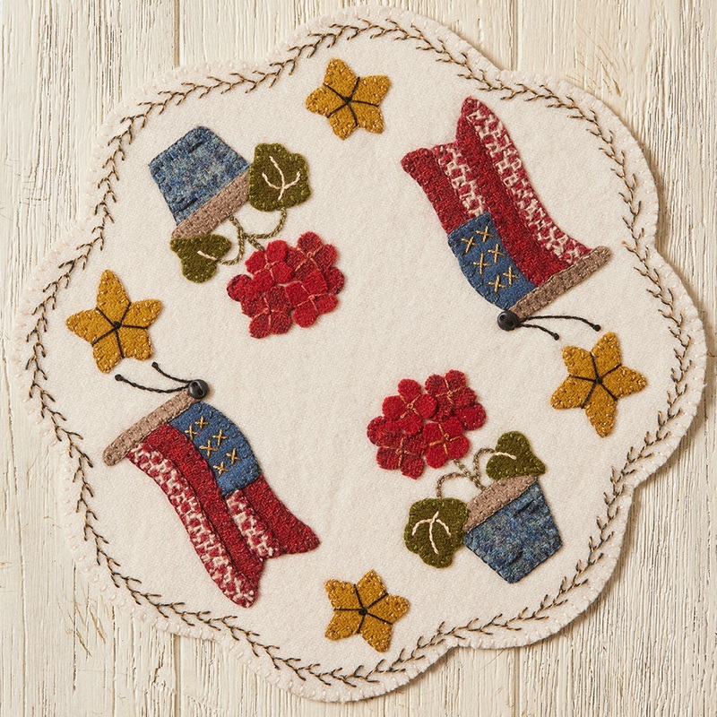 Flags & Geraniums Woolen Mat