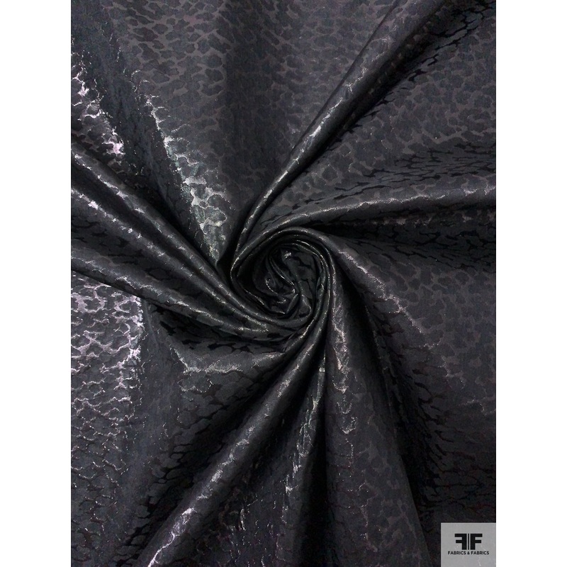 Italian Animal Pattern Metallic Jacquard Gazar - Black