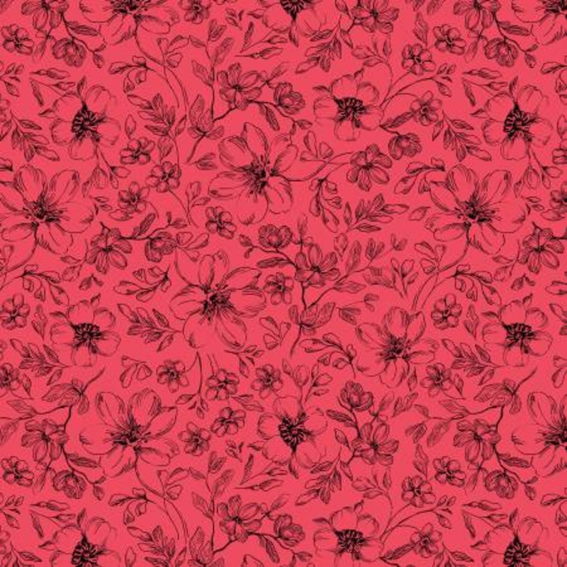 Scarlet Dreams Floral Toile Red 30111-339 Yardage