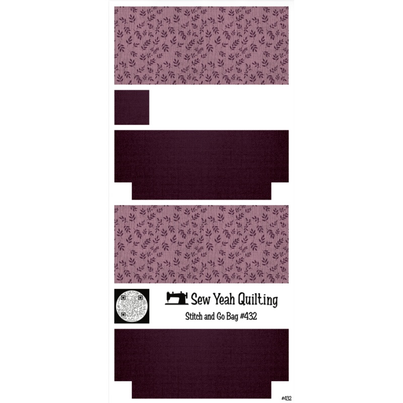 Stitch & Go Bag #432 - Scattered Leaves Violet on Violet
