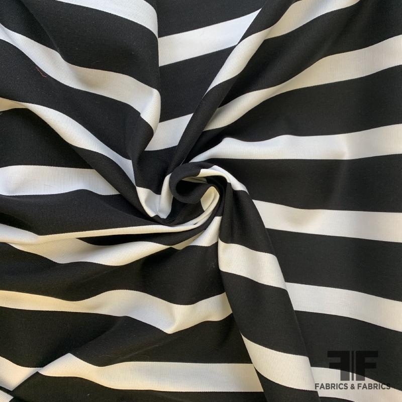 Striped Cotton Faille - Black/White