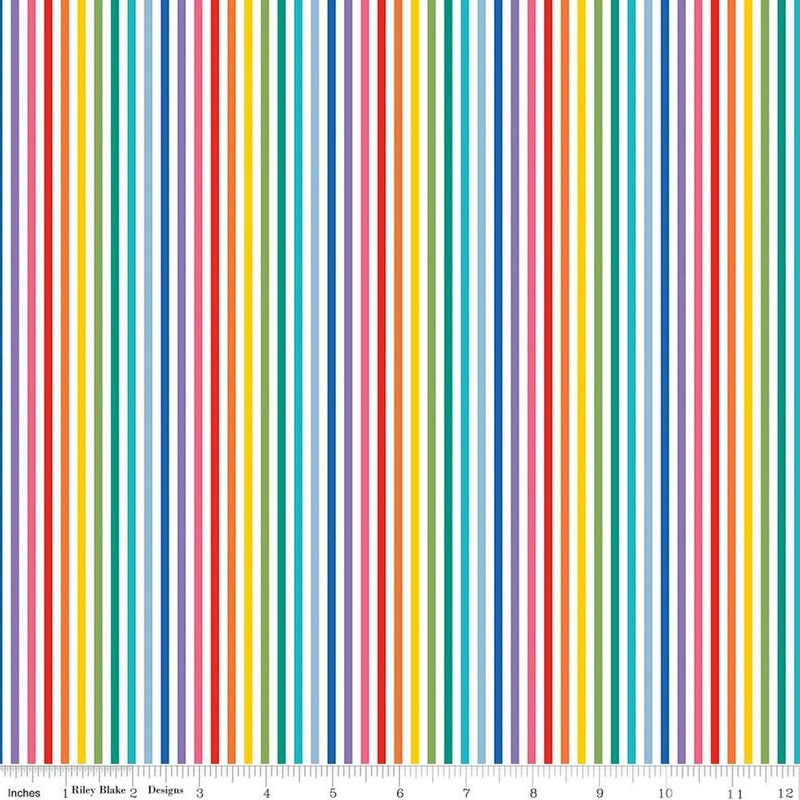 1/8 inch Stripe Rainbow Fabric